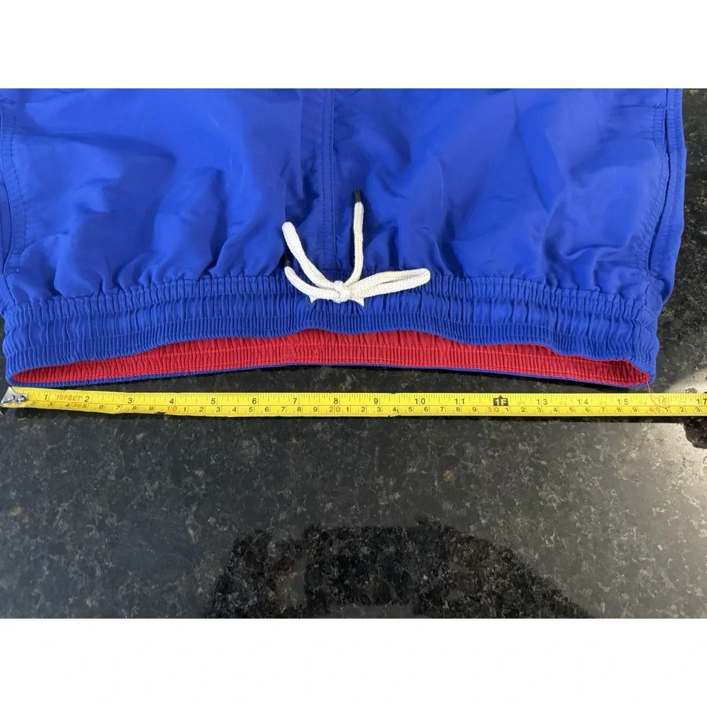 Polo‎ Ralph Lauren Swim Shorts Mens Large Trunks Royal Blue White Lined Pony
